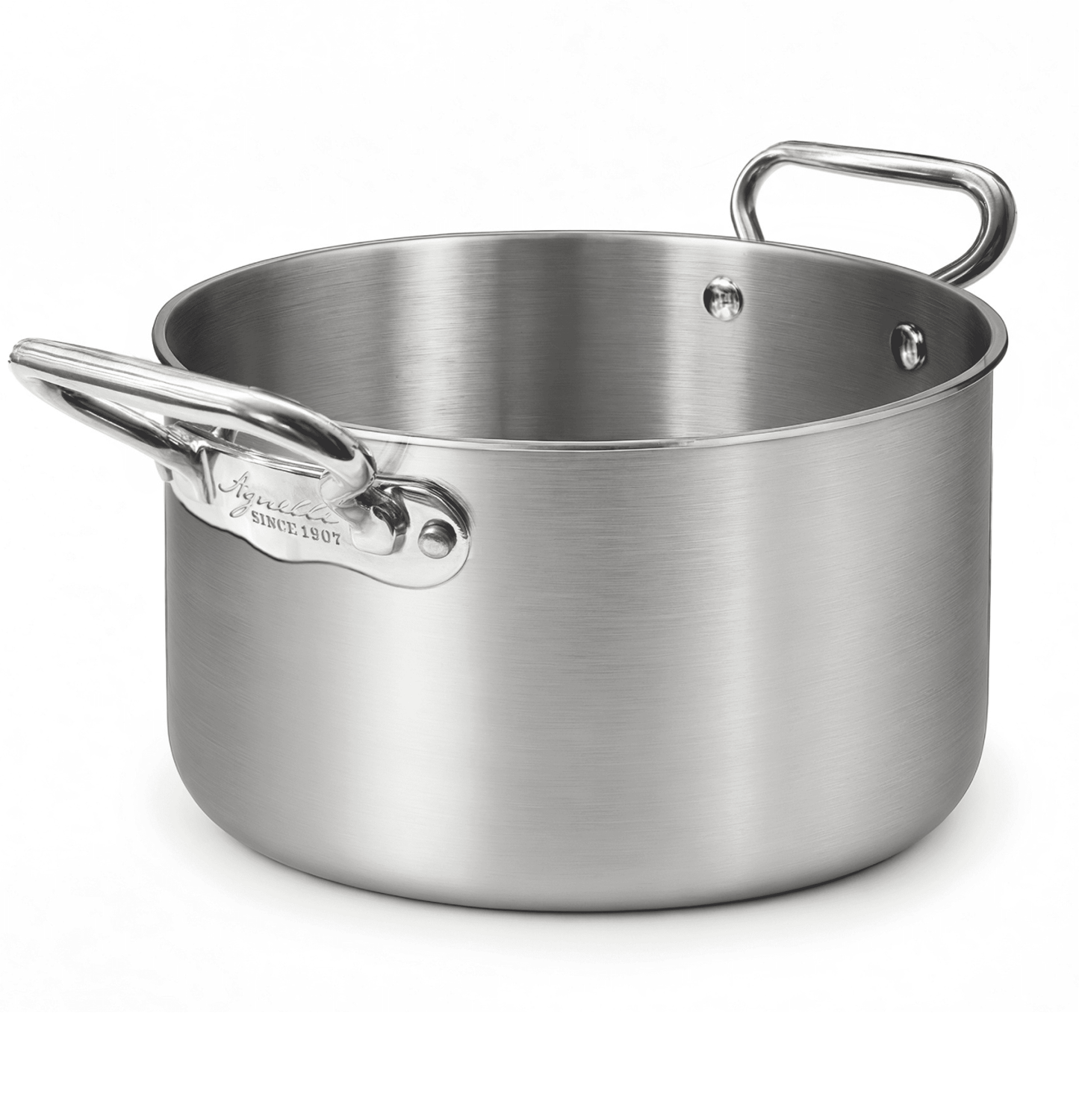 Agnelli Casseruola alta con due maniglie inox induzione e gas Aluinox