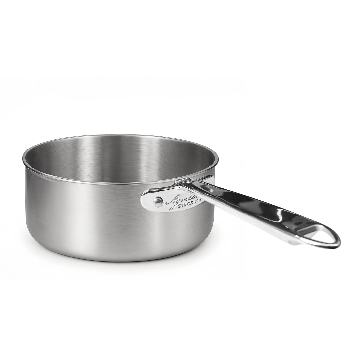 Agnelli- ind - Alu-inox 3 ply 24 cm tall saucepan with a tubular stainless steel handle